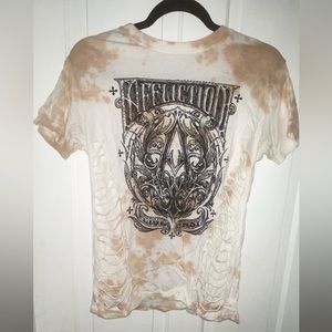 Affliction shirt XS distressed with slits